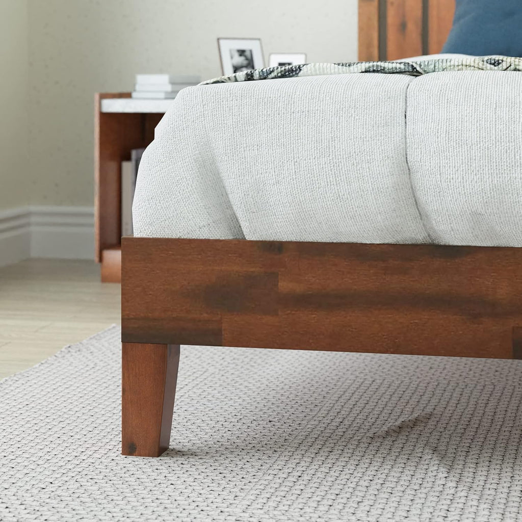 ZINUS Vivek Deluxe Wood Platform Bed Frame with Headboard, Wood Slat Support, No Box Spring Needed, Easy Assembly, Queen