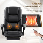 Furmax Executive Office Chair with Foot Rest Big and Tall Office Chair Ergonomic Home Office Desk Chairs Reclining High Back Leather Chair with Lumbar Support, 400LBS (Black)