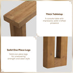 Solid Wood Entryway Table, 59-Inch Long Farmhouse Console Tables, Rectangular Behind Couch Table, Wooden Sofa Tables for Hallway, Entrance, Foyer, Living Room