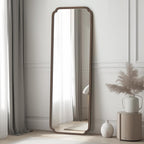 WallBeyond Full Length Mirror Wall Mounted 71"x24", Rustic Wooden Frame Floor Mirror, Large Full Body Mirror for Bedroom, Leaning or Hanging Against Wall (Walnut Solid Wood)
