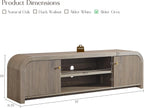 T4TREAM 70" Modern Fluted TV Stand, Long TV Table Entertainment Center with Storage, Media Console for Living Room with Door and Adjustable Shelves (Alder Grey)