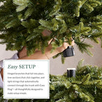 Balsam Hill 7.5ft Pre-Lit Classic Blue Spruce - Artificial Christmas Tree with 1000 Clear Incandescent Lights, Easy Plug Technology, Premium Stand for Indoor Holiday Decorating