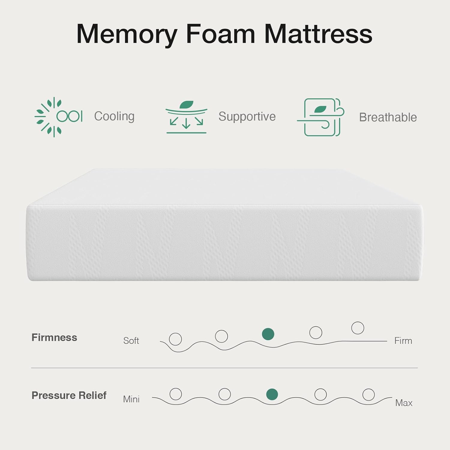 Novilla 12 Inch Queen Mattress in a Box, Gel Memory Foam Queen Size Bed Mattress for Cooling Night Sleep, Comfort Sleep & Pressure Relief, CertiPUR-US Certified,White