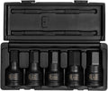 SUNEX TOOLS 4506, 3/4 Inch Drive Impact Hex Driver Set, 5-Pieces, SAE, 3/4" - 1-1/4", Cr-Mo Steel, Solid One Piece Construction, Dual Size Markings, Heavy Duty Storage Case