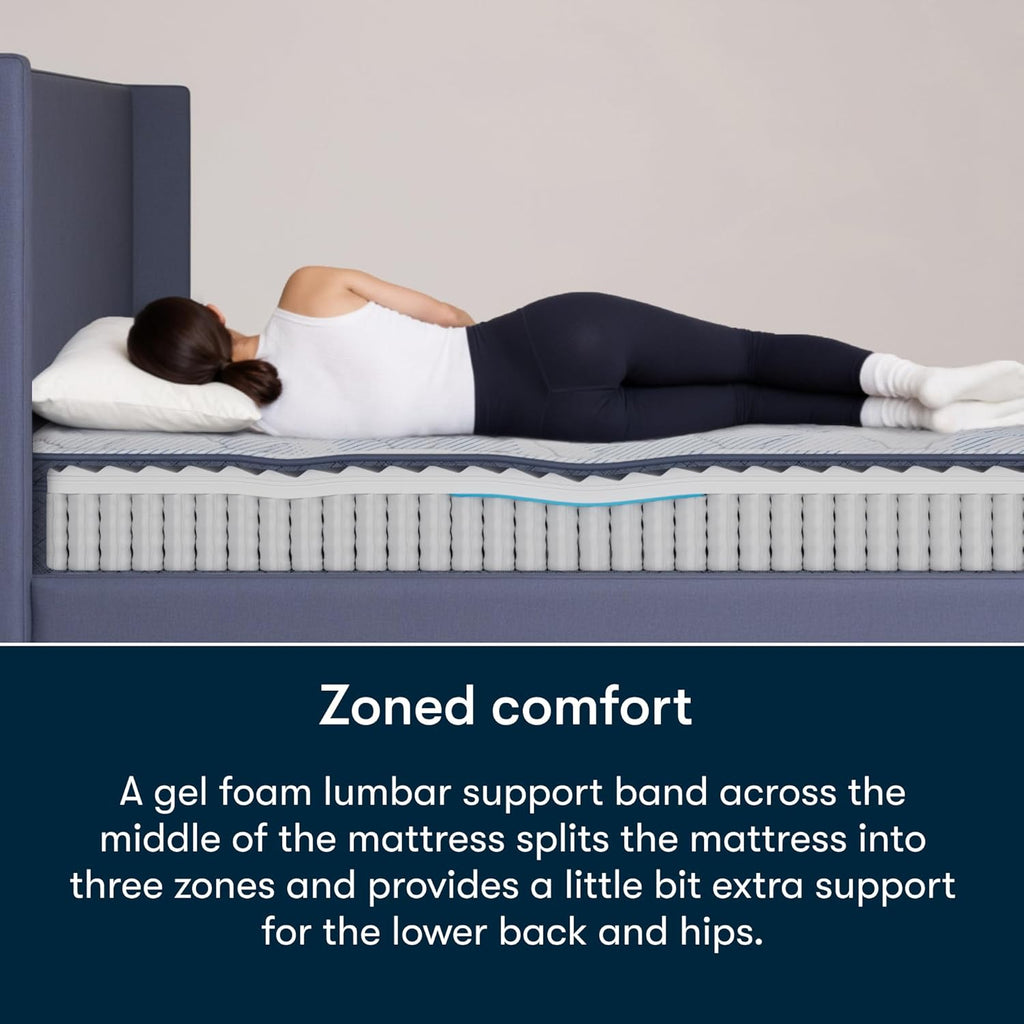 Serta Five Star Mattress Tranquility 10-Inch Plush Pillow Top – Queen – Cooling Gel, Zoned Support, Pressure Relief – Bed-in-a-Box – 100 Night Trial, 10-yr Limited Warranty