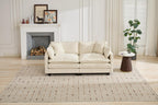SoarFlash 77.95" Chenille Sectional Sofa, Comfy Modular Loveseat Sofa, Modern 2-Seat Couch Deep Seat Sofa Set for Living Room,Beige