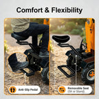 Electric Wheelbarrow  1900W Powerhouse 2205 lbs Heavy Duty Dump Cart All-Terrain Wheels for Hill Climbing & Rough Ground Utility Wagon for Yard  Garden  Construction Hauling & Dumping