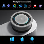 Horion HM-5U Conference Speaker and Microphone with AI, Bluetooth Speakermic for Conference Calls, 8 Mics, 32kHz, 26ft Voice Pickup, 8 Speakerphones Daisy-Chained, Works with Zoom/Microsoft/Teams