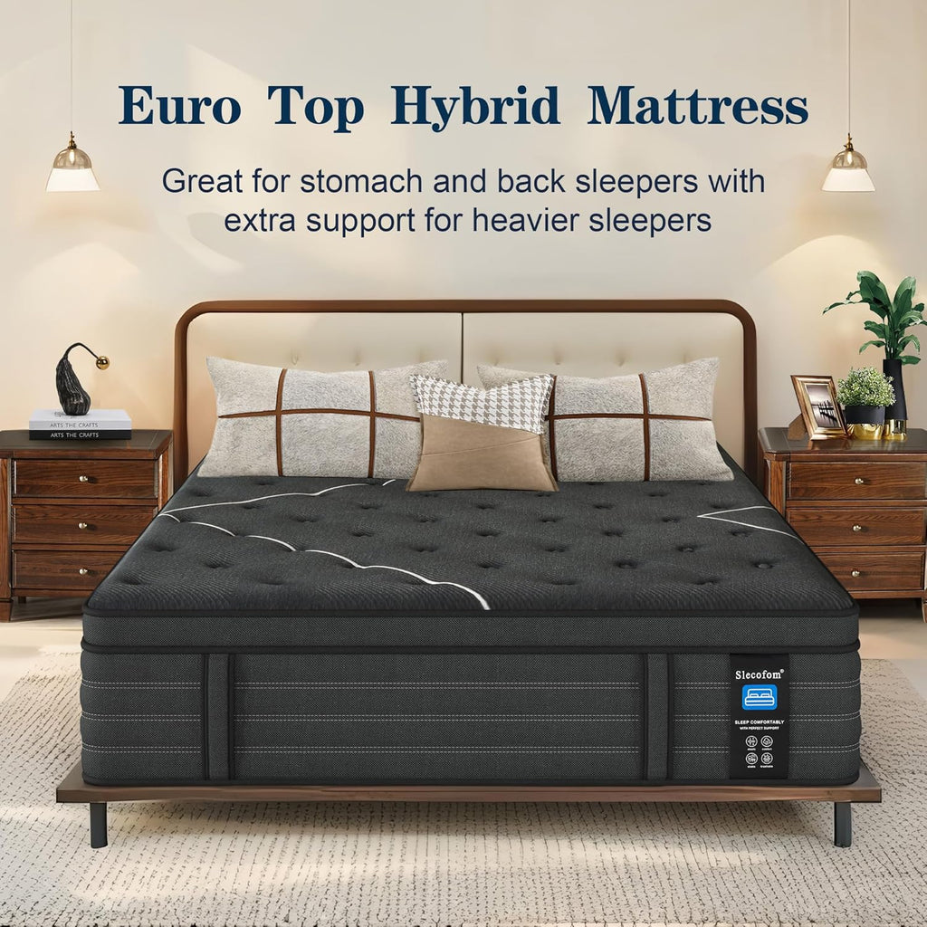Extra Firm King Mattress .14 inch Gel Memroy Foam Hybrid Mattress for Extra Lumbar & Hip Support - Foam Encased Solid edge - Extra Firm Dual Side Flippable - Fiberglass-Free, CertiPUR-US Certified