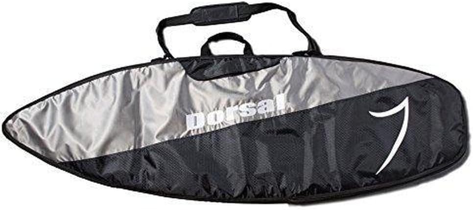 DORSAL Travel Shortboard and Longboard Surfboard Board Day Bag Cover Black/Grey Nylon 5'7