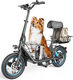 Electric Scooter with Large Basket, 550W Motor