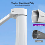 PURPLE LEAF 8' X 11.5' Right-left Tilt Patio Umbrella Swivel White Cantilever Umbrella with Tilt Aluminum Outdoor Umbrella with 360° Rotation for Deck Pool Garden, Turquoise