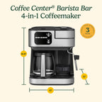 Cuisinart Coffee Center Barista Bar 4-in-1 Coffee Maker, Single-Serve Pods Compatible, Coffeemaker, Three Brewing Sizes, SS-4N1NAS, Black