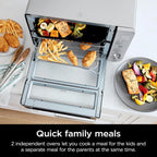 Ninja Air Fryer Toaster Oven Combo | Double Stack XL | 12-in-1 | Fits 4.5 lb Chicken & 6lbs of Wings | Smart Finish Cook 2 Different Meals at Same Time | Countertop Oven | Stainless Steel | DCT601