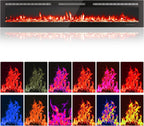 60 in Electric Fireplace, Recessed/Wall Mounted Linear Fireplace with WiFi & Remote Control, Multicolor Flame Effect, 750W/1500W Heating, Includes Log & Crystal Decor, Black