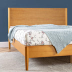 Zinus Allen Mid Century Wood Platform Bed Frame, Solid Wood Foundation, Wood Slat Support, No Box Spring Needed, Easy Assembly, Queen
