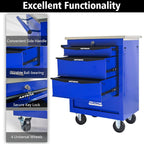4-Drawer Rolling ToolChest, Blue & BlackModular Tool Box withWheels, Heavy-DutyRolling Tool Cabinet forGarage & WorkshopStorage