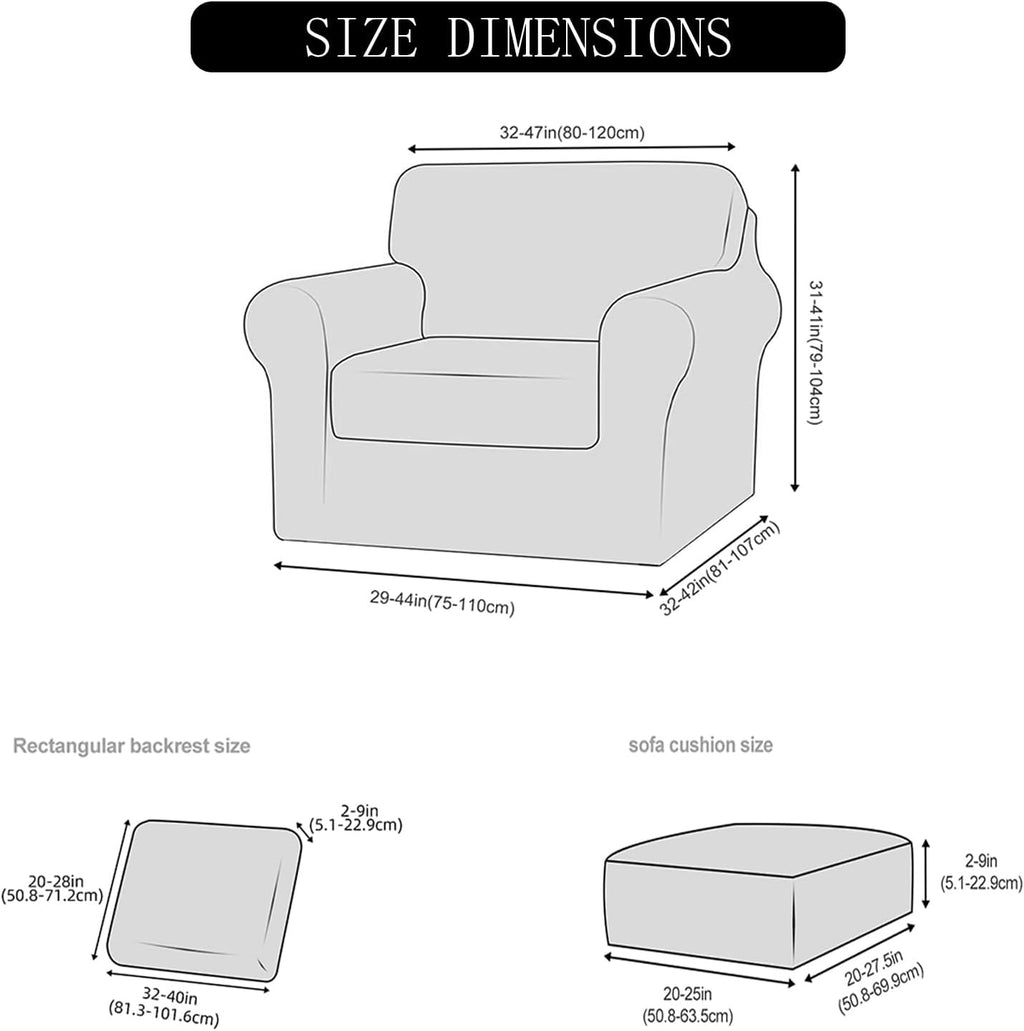 3 Pieces Velvet High Stretch Sofa Covers for 1 Cushion Couch Sofa Slipcovers, Washable Furniture Protector with Drawstring Anti Slip Bottom, Soft and Plush Fabric for Kids and Pet (Black)