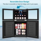 Beverage Refrigerator with Freezer, 2.6 Cu.Ft Compact Refrigerator, Reversible Door, Adjustable Thermostat, Mini Fridge for Bedroom, Office
