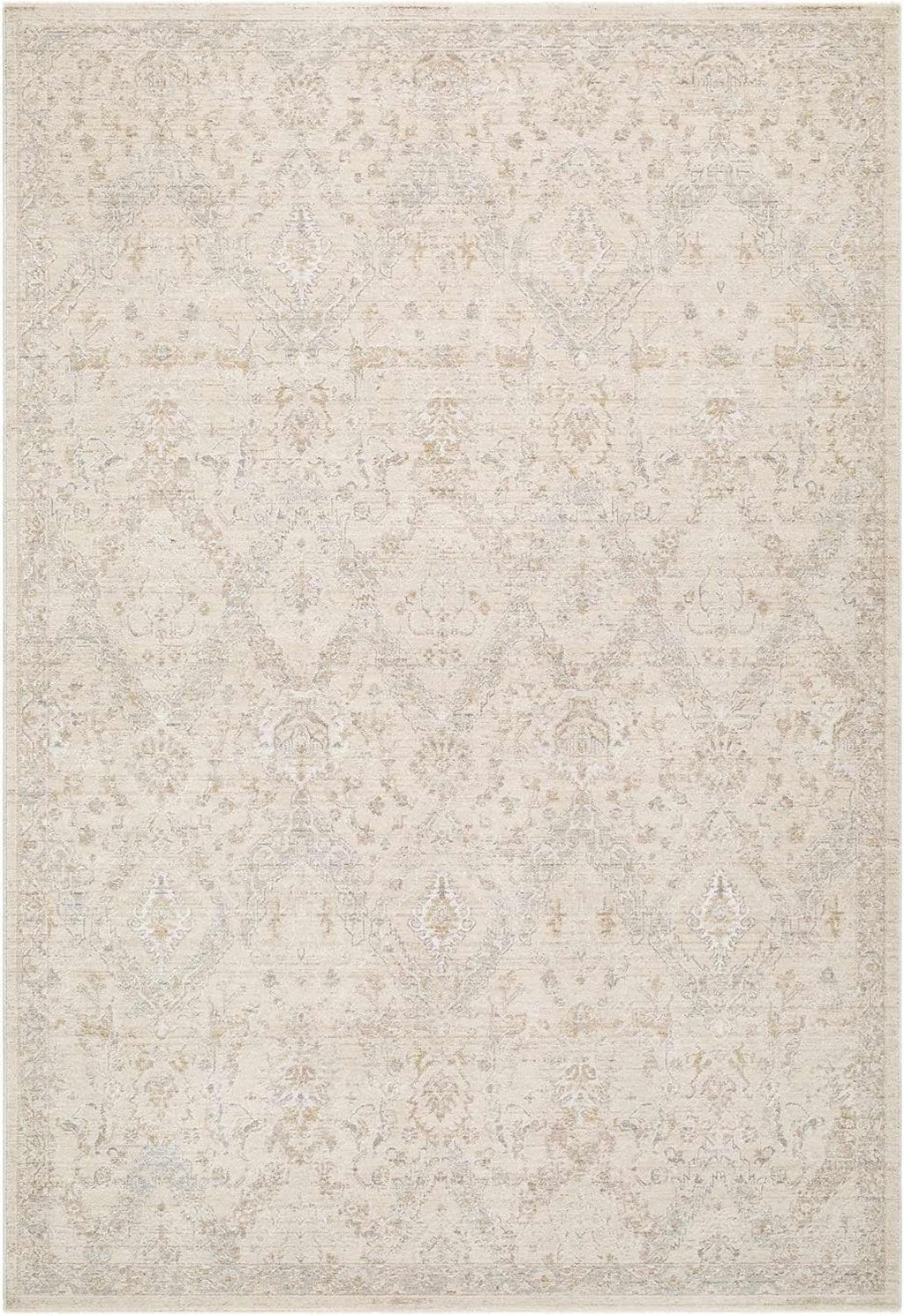 Hauteloom Avington Living Room, Bedroom Area Rug - Neutral Traditional Boho - Cream, Beige, Tan - 7'10" x 10'2"