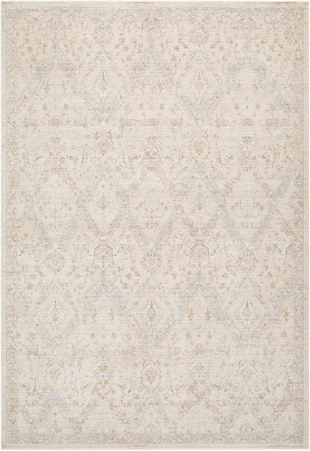 Hauteloom Avington Living Room, Bedroom Area Rug - Neutral Traditional Boho - Cream, Beige, Tan - 7'10" x 10'2"