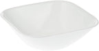 Corelle Vitrelle 18-Piece Service for 6 Square Dinnerware Set Triple Layer Glass and Chip Resistant, Lightweight Square Plates and Bowls Set, Pure White