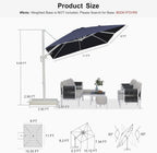 PURPLE LEAF 8' X 11.5' Right-left Tilt Patio Umbrella Swivel White Cantilever Umbrella with Tilt Aluminum Outdoor Umbrella with 360° Rotation for Deck Pool Garden, Navy Blue