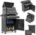 Tool Chest, 5 Drawer Rolling Tool Storage Cabinet with Detachable Top Tool Box, Metal Tool Cart with Lockable Wheels & Sliding Drawers for Garage, Workshop