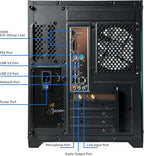 Gaming PC Desktop Computer AMD Ryzen 5 5600GT 16GB DDR4 3200MHz 1TB M.2 NVMe PCle 550W 80PLUS PSU WiFi Game Design Office Console Sea View Room  Towers Prebuilt PC (Black)