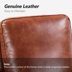 HULALA HOME Genuine Leather Recliner Chair, Classic Push Back Recliner Armchair with Thick Seat and Backrest (Saddle)
