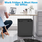 Electactic 1.7 Cu.ft Mini Fridge with Freezer, Compact Refrigerator, Single Reversible Door, Ultra Quiet, Energy Efficient for Office, Dorm, Bedroom, Apartment, Black