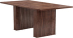 78 Inch Rectangular Dining Table for 6 to 10, Farmhouse Fluted Dining Kitchen Table, Modern Wood Long Dining Table for Kitchen Living Room, Walnut