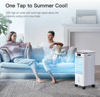 Evaporative Air Cooler, Windowless Portable Air Conditioners Fan w/3 Modes & 3 Speeds, 12H Timer for Smart Auto-off, 2-Gal Tank for 20H Cooling,16FT Remote,No Hose Needed,46db Swamp Cooler