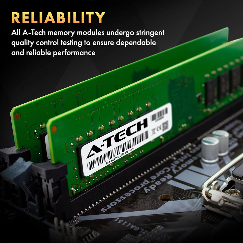 A-Tech 16GB (2x8GB) DDR4 2666 MHz UDIMM PC4-21300 (PC4-2666V) CL19 DIMM Non-ECC Desktop RAM Memory Modules