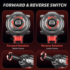 Cordless Impact Wrench 1107Ft-lbs(1500N.m), Brushless High Torque 1/2 Impact Gun with 21V 2x4.0Ah Battery, 3-Mode Speed, Electric Impact Driver with 4 Socket for Home Car Pickup Truck RV Mower