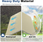 10x20ft Portable Car Tent Garage with UV Resistant Canopy, Easy to Assemble Portable Garage, Stable Carport for Car, Bike, Camp, Outdoor Storage (Beige)
