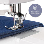 FEIYUE FYe310 Full Size Sewing Machine with Foot Pedal, Heavy Duty & Portable, Powerful Servo Motor, 25 Built-in Stitches, 6 Bobbins & 5 Included Sewing Feet (White)