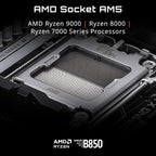 GIGABYTE B850M Gaming X WIFI6E AMD AM5 mATX Motherboard, Support AMD Ryzen 9000/8000/7000 Series, DDR5, 10+2+2 Power Phase, 2X M.2, PCIe 5.0, USB-C, WIFI6E, 2.5GbE LAN, EZ-Latch, 5-Year Warranty