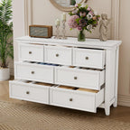 White Dresser for Bedroom, White 7 Drawers Dresser, Modern 7 Chest of Drawers, Closet Dresser, Farmhouse Dresser with 7 Storage Drawers Cabinet for Home Office, Study Room