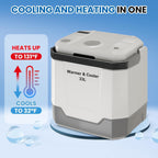 Electric Warmer and Cooler, 35 QT Portable Car Refrigerator, Electric Warmer for Car and Home, 12V Car & 110V AC Plug In Cooler, No Ice Needed, Portable Refrigerator for Travel & Office, Grey