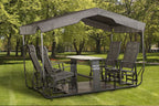 Outdoor Glider Benches for Outside Porch Patio Yard Retro Metal Glider Chair Outdoor
