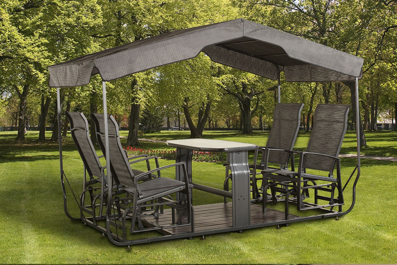 Outdoor Glider Benches for Outside Porch Patio Yard Retro Metal Glider Chair Outdoor