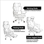 Efomao Big and Tall Office Chair 400lbs – PU Leather Executive Office Chair with Lumbar Support & Leg Rest, Heavy-Duty Computer Chair for Home Office, Dark Beige