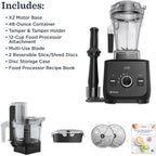Vitamix Ascent X2 SmartPrep Kitchen System, Professional-Grade Blender, Stainless-Steel Blades, 12-Cup Food Processor Attachment, 48 Oz Blender Container, Black