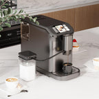 Super Automatic Espresso Machine & Coffee Maker, 20Bar Pressure, Built-in Conical Burr Grinder & Milk Frother, 6 One-Touch Recipes, Auto Clean, 1.5l Water Tank, for Home Office, 120v, Grey