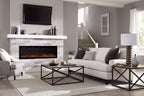 Touchstone Sideline Elite Smart 60” WiFi-Enabled Electric Fireplace - in-Wall Recessed - 60 Color Combinations - 1,500W Heater - Black - Log, Crystals & Driftwood - 80037