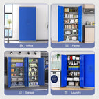 Metal Garage Storage Cabinet,Steel Storage Cabinet with Doors and Adjustbale Shelves,Lockable Tool Cabinet for Garage,Basement,Home Office,School