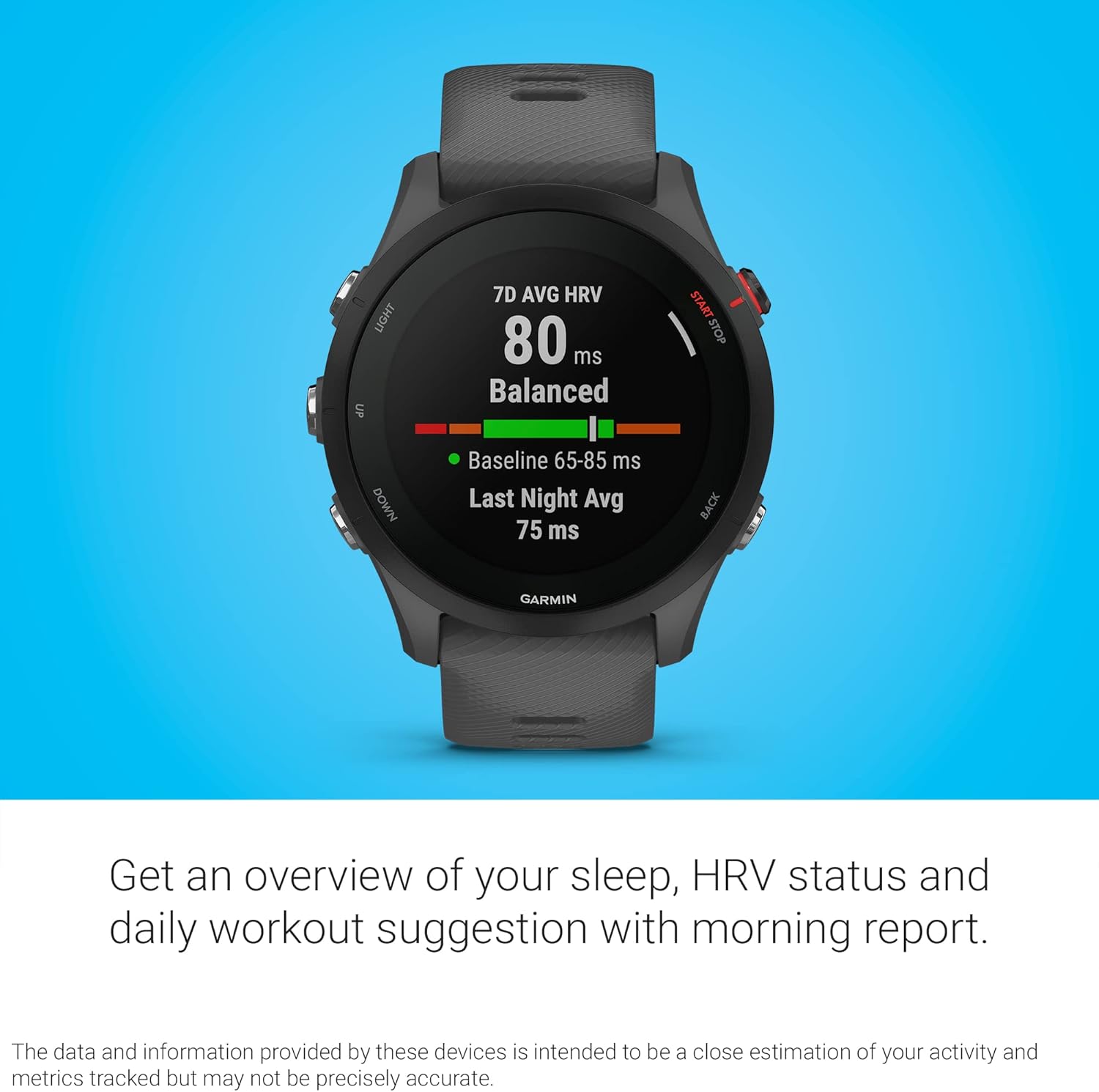 Garmin Forerunner® 255  GPS Running Smartwatch  Advanced Insights  Long-Lasting Battery  Slate Gray