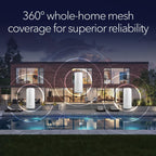 NETGEAR Orbi 870 Series Tri-Band WiFi 7 Mesh System (RBE873) - Router + 2 Satellite Extenders  Security Features  Up to 21 Gbps  Covers Up to 9 000 Sq. Ft.  150 Devices  10 Gig Internet Port  BE21000