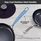 Nuwave Lux 13pc Forged Lightweight Cookware Set PFAS Free, Healthy G10 Duralon Ceramic Coating, Ultra Non-Stick, Stay-Cool Handles, Works on All Cooktops & Induction Ready